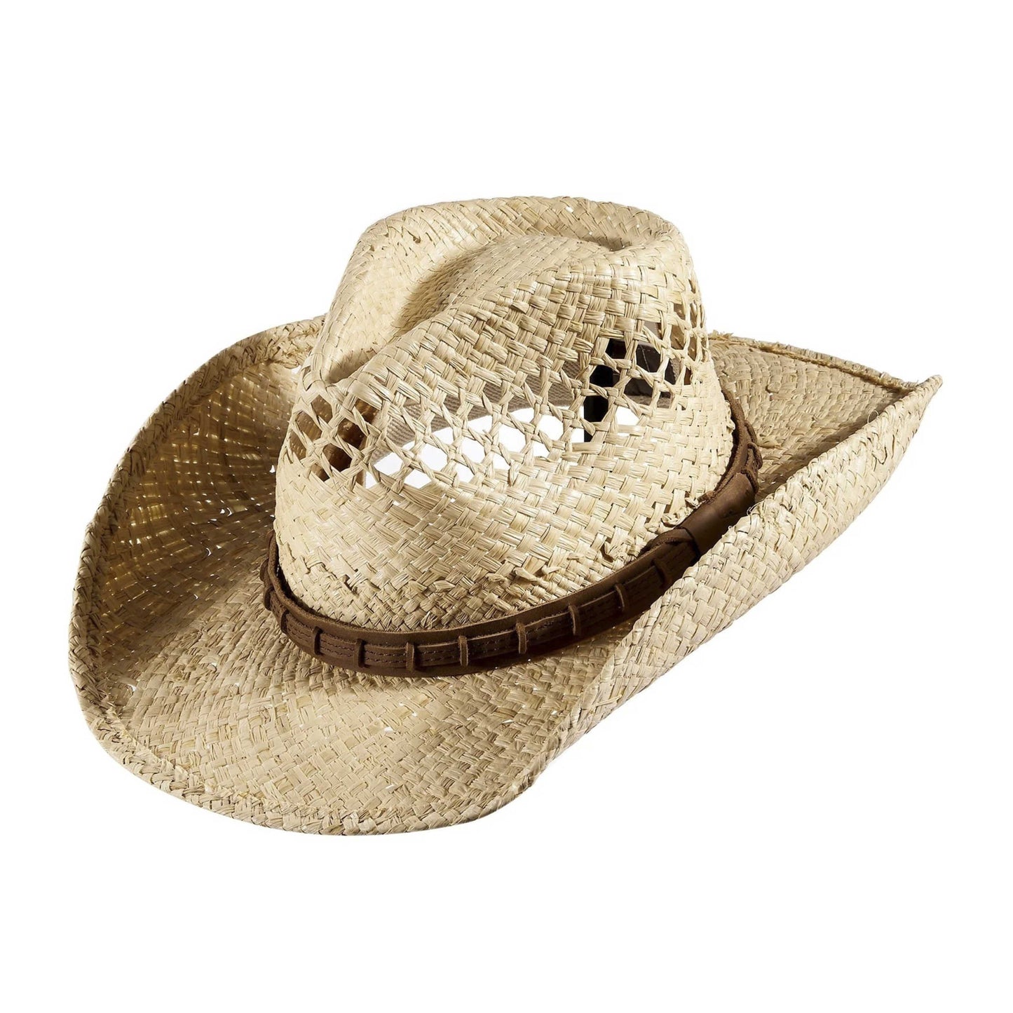 Vista Raffia Straw Cowboy Hat - Mix Brown