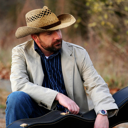 Vista Raffia Straw Cowboy Hat - Mix Brown