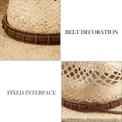 Vista Raffia Straw Cowboy Hat - Mix Brown